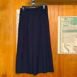 June & Hudson - Navy Culottes High Waisted Loose Navy Pants - NWOT